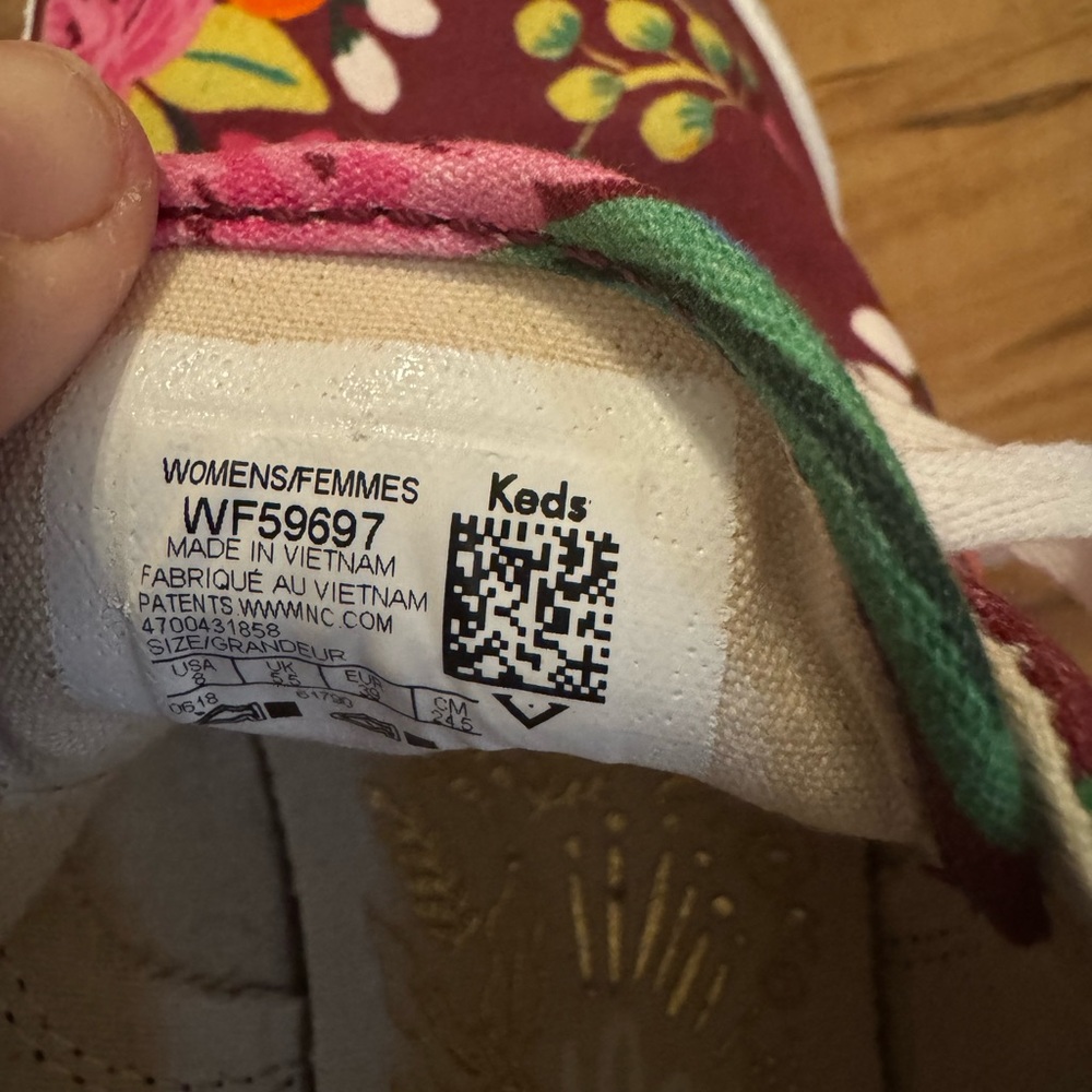 Keds x Rifle Paper Co. Anchor Vintage Blossoms Sneakers Anthropologie Sz 8 Boho - Picture 8 of 10